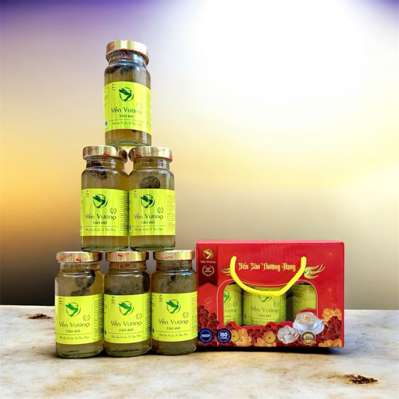 Lốc 6 hũ yến Vương 140ml Táo Đỏ